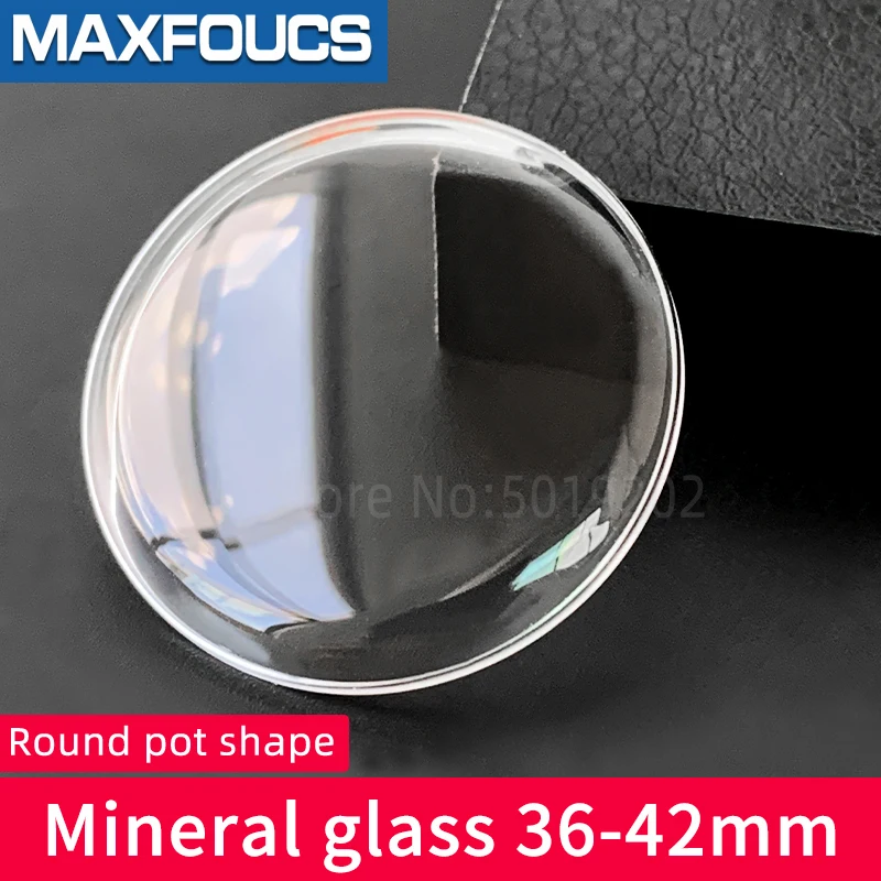 Yuvarlak saksı Şekli 36-42mm Dia fanus camı İzle Mineral Kristal Şeffaf kristal saat Durumda Onarım Parçaları