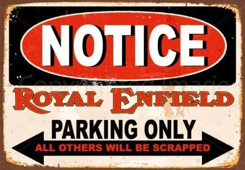 Yılooom Uyarı Kraliyet Enfield Park Sadece Metal Tabela Posteri Duvar Plak