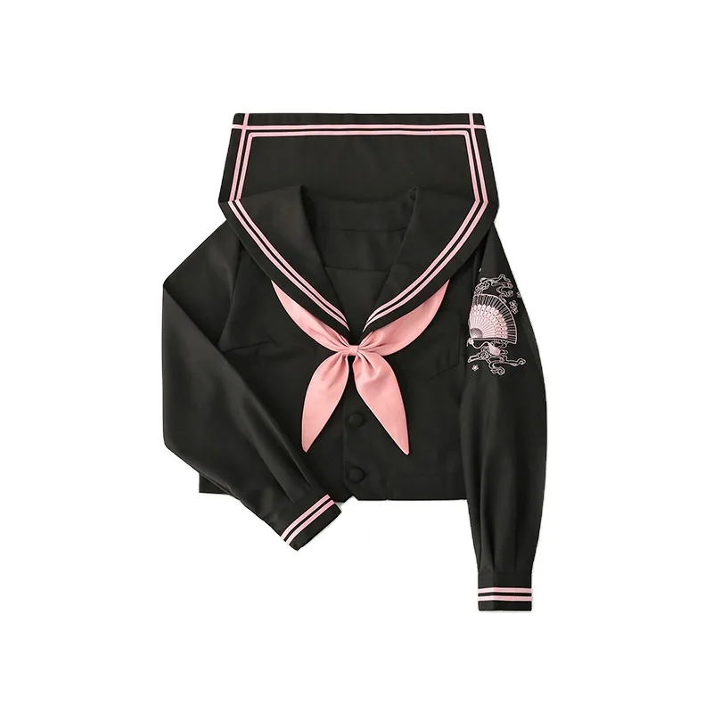 Japon Jk Üniforma Denizci Elbisesi Okul Pembe Takım Elbise Kızlar Yaz kısa kollu üst + etek okul üniforması Yumuşak Punk Lolita Giyim 0