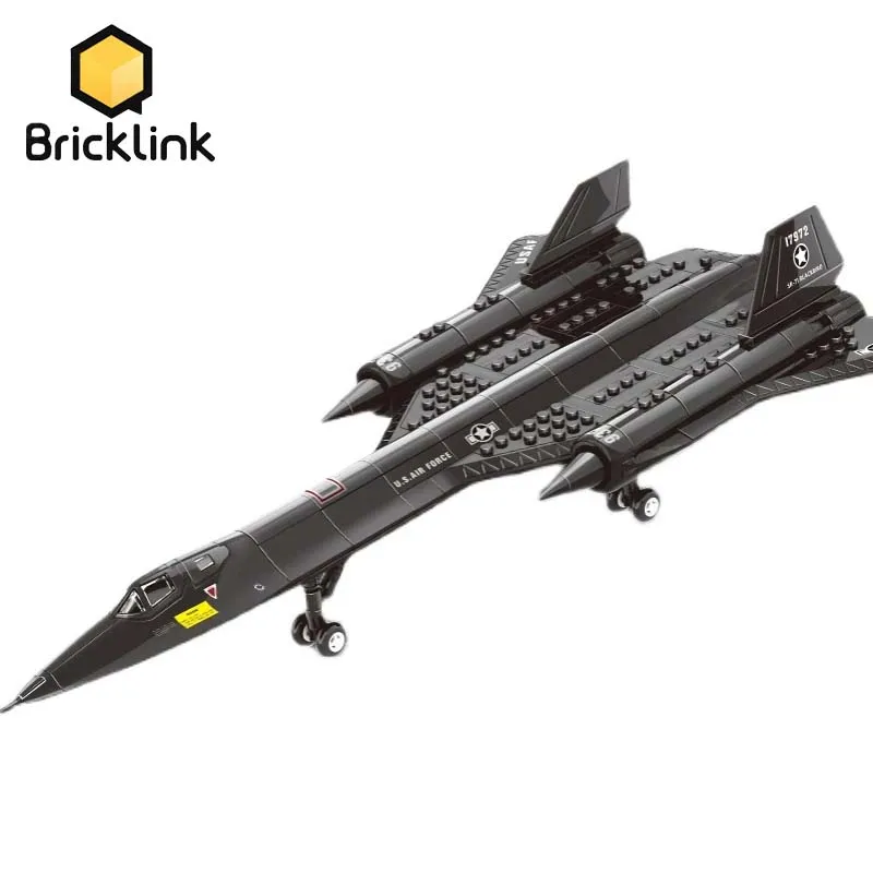 Bricklink WW2 Askeri Silah Uçak SR-71 Blackbird Keşif Uçağı Modeli oyuncak inşaat blokları Çocuklar İçin Çocuk Hediye