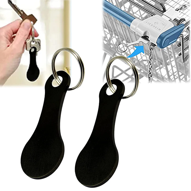 2 Adet Metal Alışveriş Arabası Belirteçleri Çift anahtar zincirleri Dekoratif anahtar kancası Anahtarlıklar Alüminyum Alaşımlı Anahtarlık Sikke Tutucu Anahtarlık
