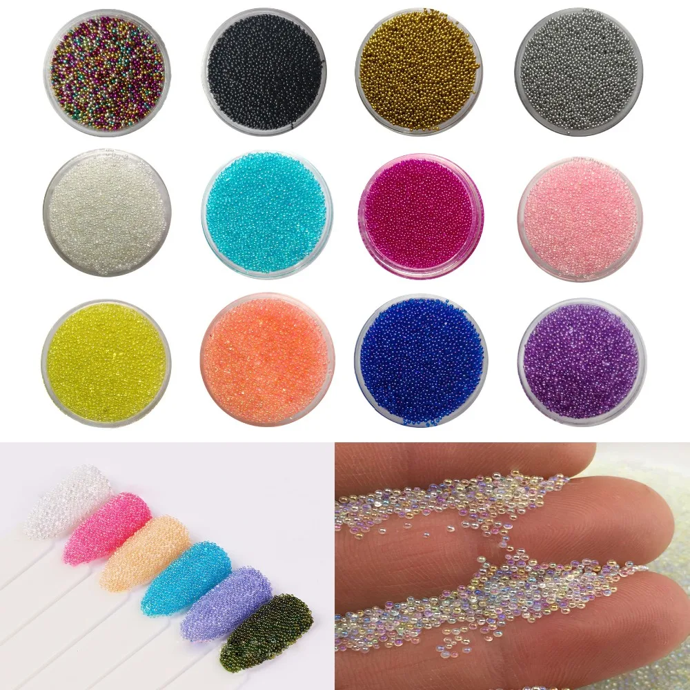 Mix 13 Renkler 3g AB Kristal Havyar Mikro Mini UV Jel Lehçe 3d İpucu Çivi Damızlık Manikür Rhinestones Nail Art Süslemeleri 0