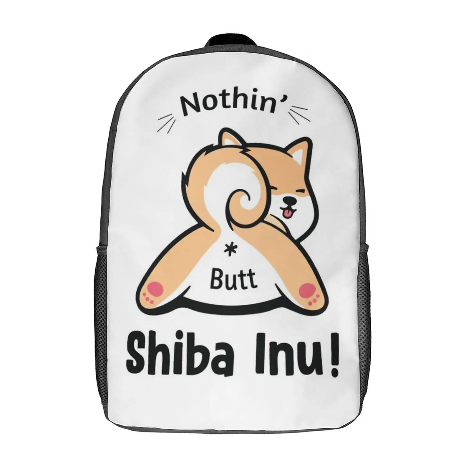 Hiçbir şey Popo Shiba Inu Sırt Çantası Komik Sevimli Doge Serin Sırt Çantaları Gençlik Yürüyüş Yumuşak Okul Çantaları Tasarımcı Sırt Çantası