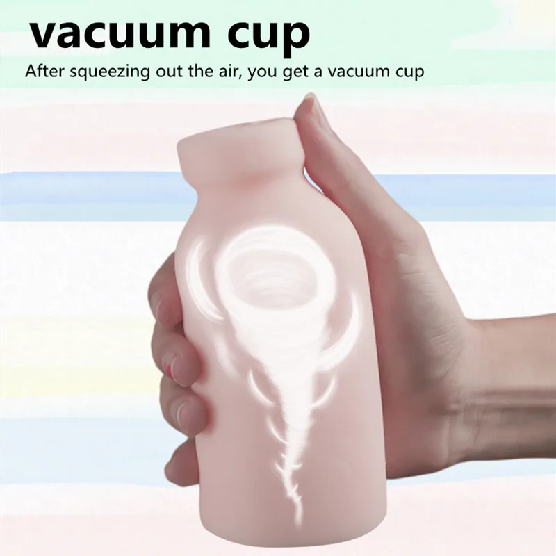 Süt Şişesi mastürbasyon kupası Erkek Masturbators Yetişkin Ürün Simülasyon Gerçekçi Vajina Penis Masajı Cep Pussy Seks Oyuncakları
