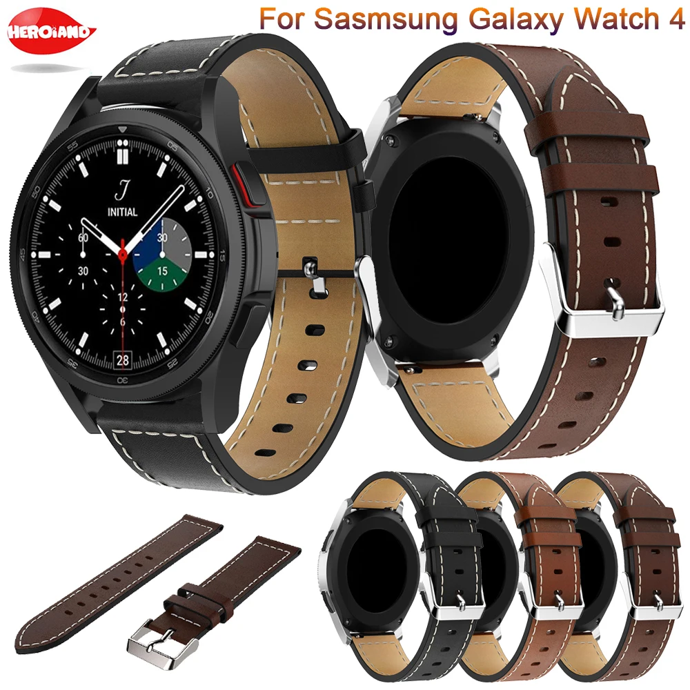 20mm saat kayışı Samsung İzle 4 40mm 44mm Bilezik Samsung Galaxy İzle 4 Klasik 42mm 46 deri Watch4 Bantları Correa