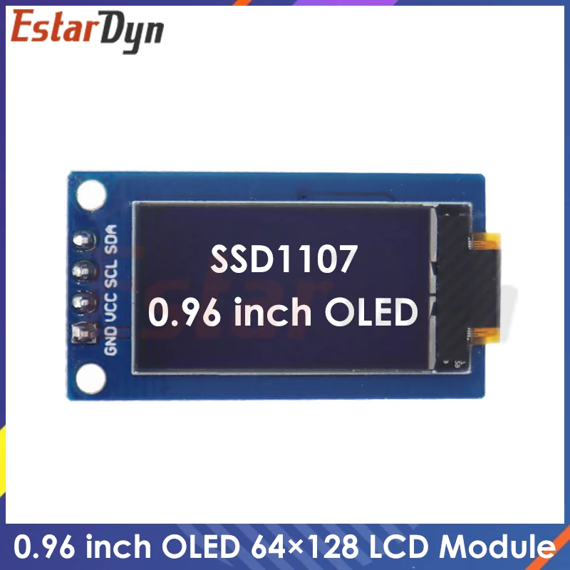 0.96 inç OLED ekran 64×128 LCD modülü SSD1107 LCD 0.96 