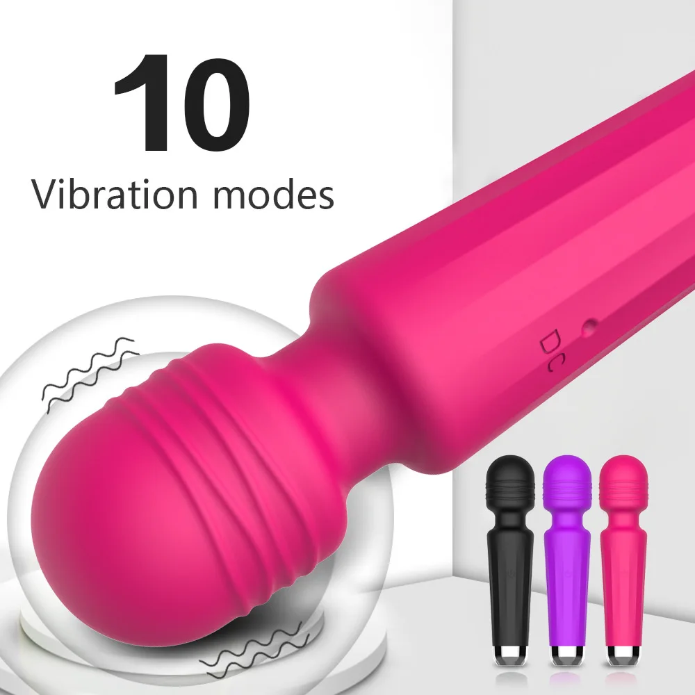 Sihirli Değnek 10 Titreşim Güçlü meme masaj aleti Klitoral Stimülasyon G Spot Vibratör Kadınlar İçin Seks oyuncakları Çiftler Erotik Seks Shop