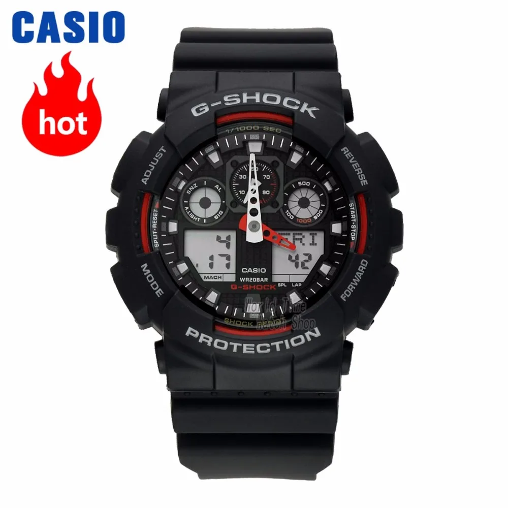 Casio izle erkekler için G-SHOCK kuvars spor saat Darbeye Dayanıklı ve su geçirmez çok fonksiyonlu gelgit reloj casio hombre GA-100-1A4