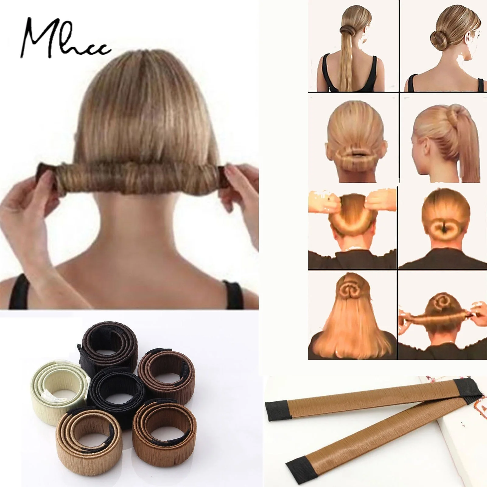 1 adet Sihirli Saç Topuz Makinesi Tomurcuk saç bandı Büküm DIY Saç Aracı Sentetik Çörek Kafa Bandı Kadın saç aksesuarları Kız Kadın