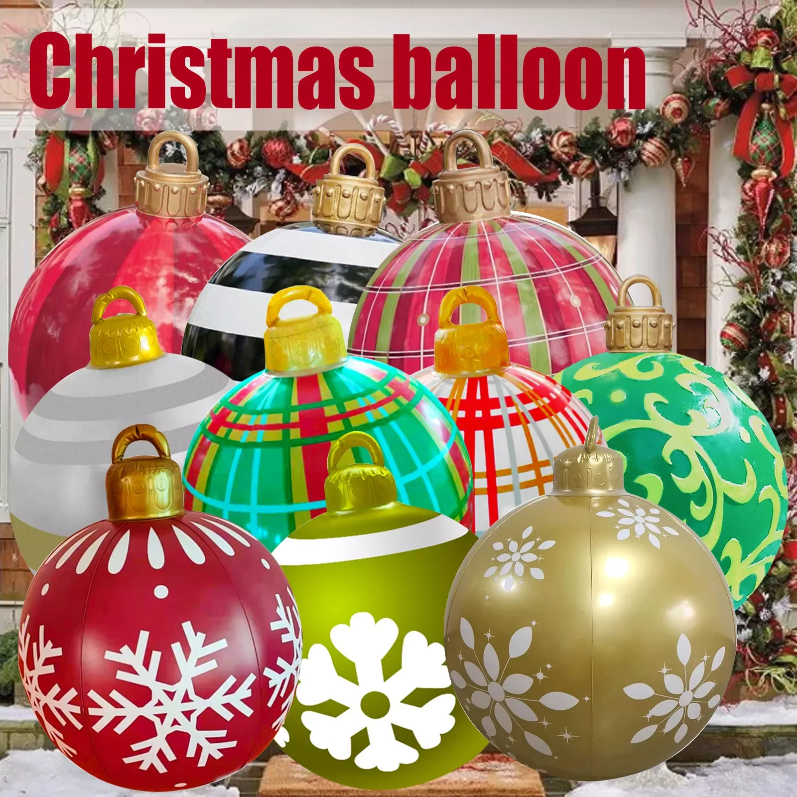 Yeni 60cm Yılbaşı top dekorasyon Komik Oyuncak Açık Atmosfer şişme oyuncaklar Ev İçin noel hediyesi Topu Balon Navida