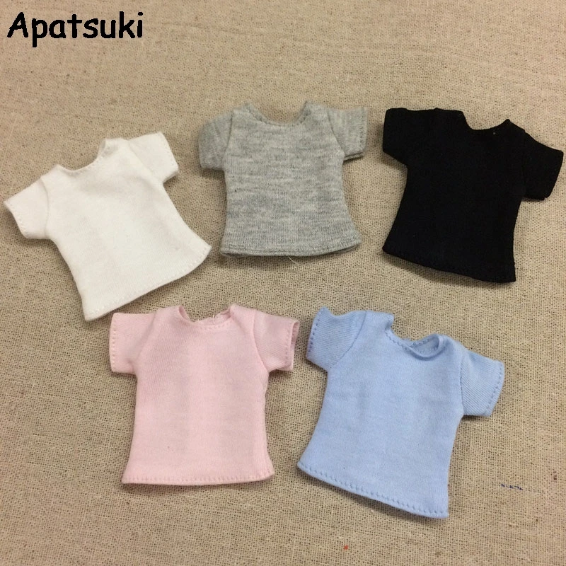 Saf Renk Bebek T-shirt Blythe oyuncak bebek giysileri Taban Gömlek Üst Giysi Azon Momoko oyuncak bebek giysileri 1/6 Bebek Aksesuarları