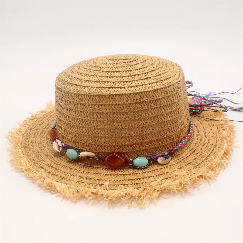 2019 yeni Yaz güneş şapkası Kadınlar ve çocuklar İçin Kapaklar Moda Hasır Şapka İngiltere Deniz Plaj Ebeveyn-çocuk kap Gezisi Kapaklar