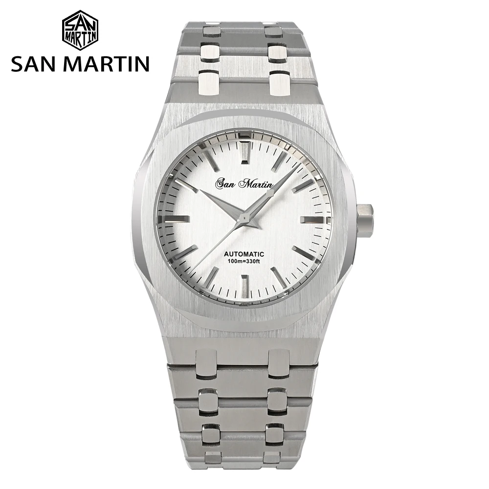 San Martin lüks erkek saatleri 38.5 mm Miyota 9015 Vintage Klasik İş Elbise Otomatik mekanik saatler Safir 10Bar reloj