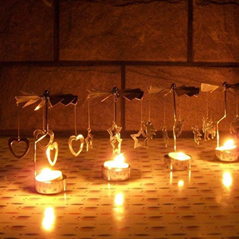 Dönen mumluk İplik çay ışık Atlıkarınca Romantik Şamdan süsleme Düğün Parti Bar otel ev dekor hediyeler