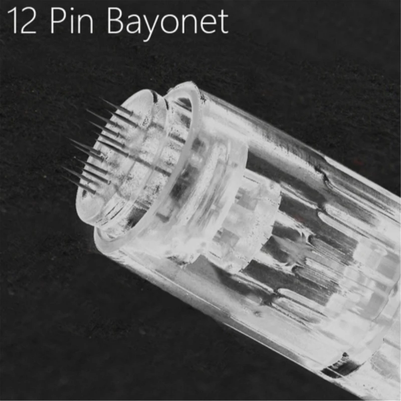 10 adet 12Pin İğne cilt bakım kalemi Süngü Kartuş için Elektrikli Otomatik Microneedle cilt bakım kalemi 12 pin Nano İğneler İpucu