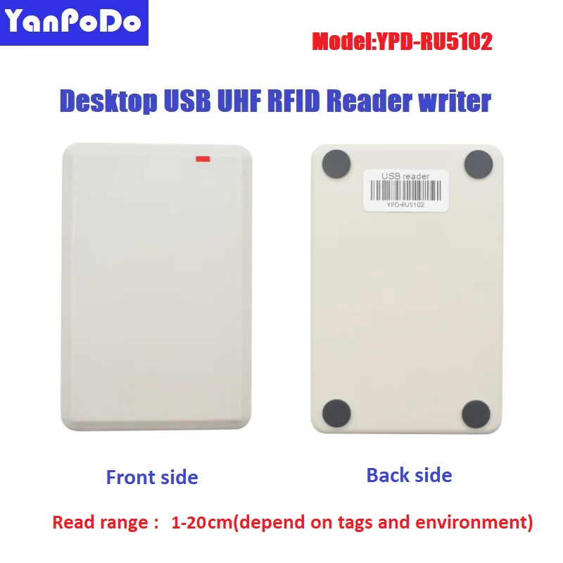 Yanpodo UHF masaüstü usb uhf rfid okuyucu yazar ISO18000-6B / 6C erişim kontrol sistemi için ücretsiz uhf örnek kartı, SDK demo yazılımı