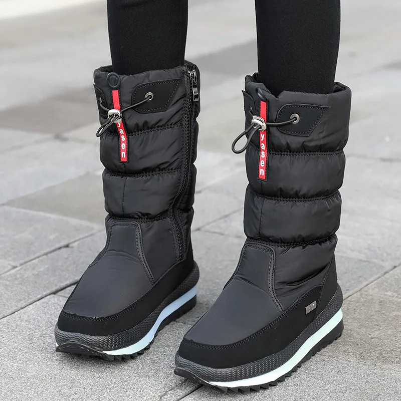 Kadın Kar Botları Platformu Kışlık Botlar Kalın Peluş Su Geçirmez kaymaz Çizmeler Moda Kadın Kış Ayakkabı Sıcak Kürk Botas Mujer