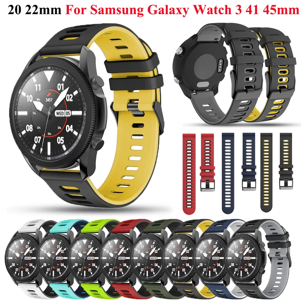 20 22mm Akıllı izle Silikon Kayış Band Samsung Galaxy İzle 3 45 41mm Smartwatch Watch3 41mm Watchband Bilezik Bileklik