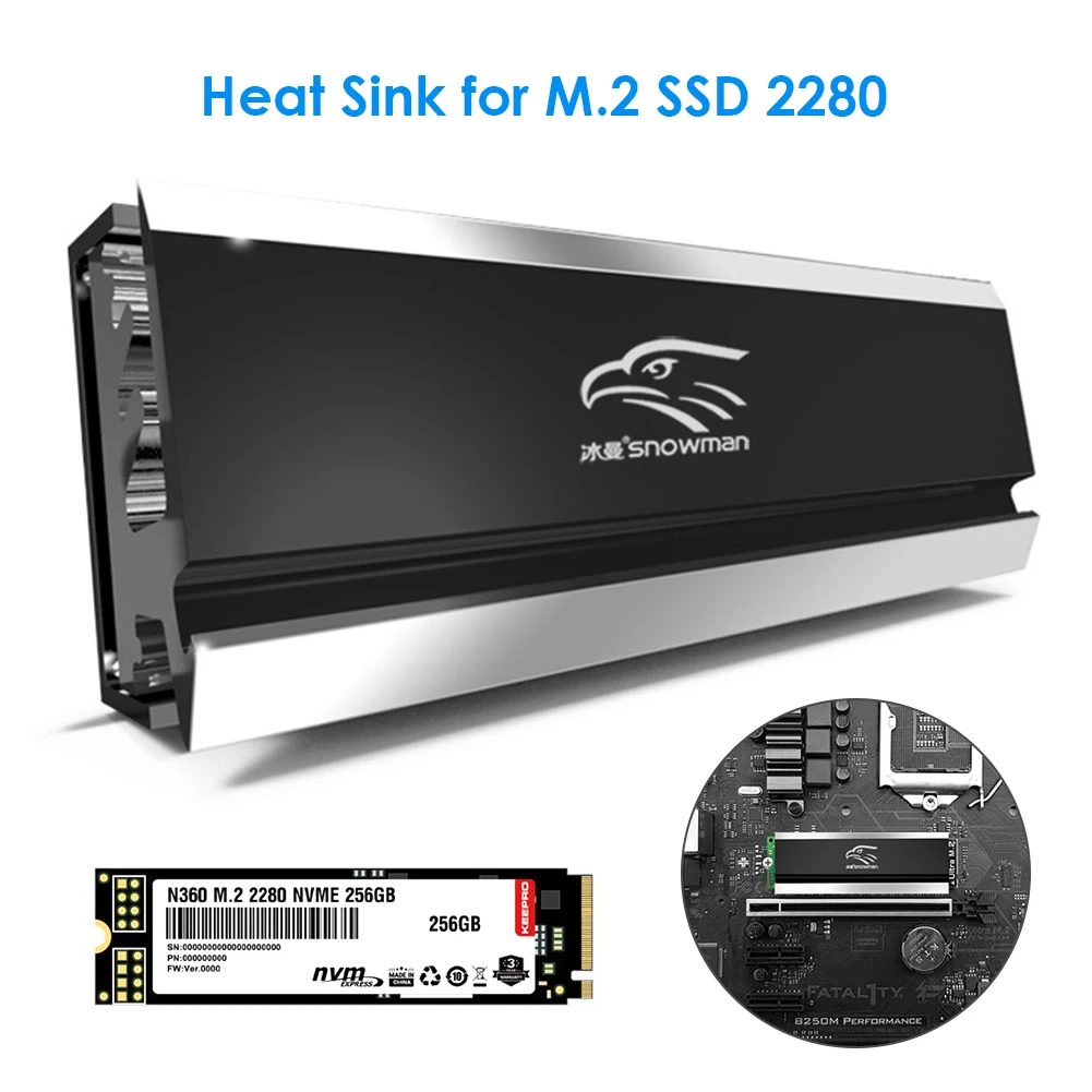 M. 2 SSD NVMe soğutucu soğutucu 2280 katı hal sabit disk radyatör M2 NGFF PCI-E NVME alüminyum ısı emici soğutma termal ped