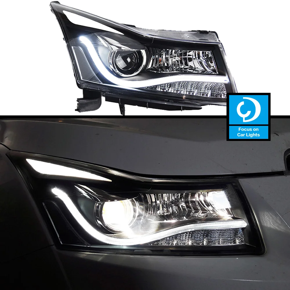 Araba Ön Far için Chevrolet Cruze 2009-2016 Audi Tasarım LED Far Şekillendirici Dinamik Dönüş Sinyali Lens Otomotiv Montaj