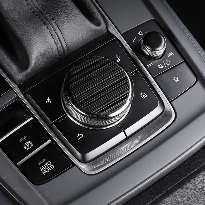 BJMYCYY Araba Styling Paslanmaz Çelik Siyah Vites Paneli Düğmesi Anahtarı Kapak Trim Dekorasyon Çerçeve Mazda CX - 30 CX30 2020