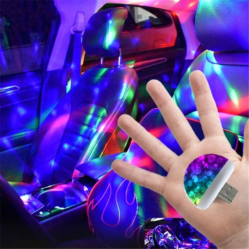 Araba Led ışıkları dekoratif lamba araba otomatik lamba USB ışık DJ RGB Mini renkli müzik ses ışık araba aydınlatma atmosfer ışığı