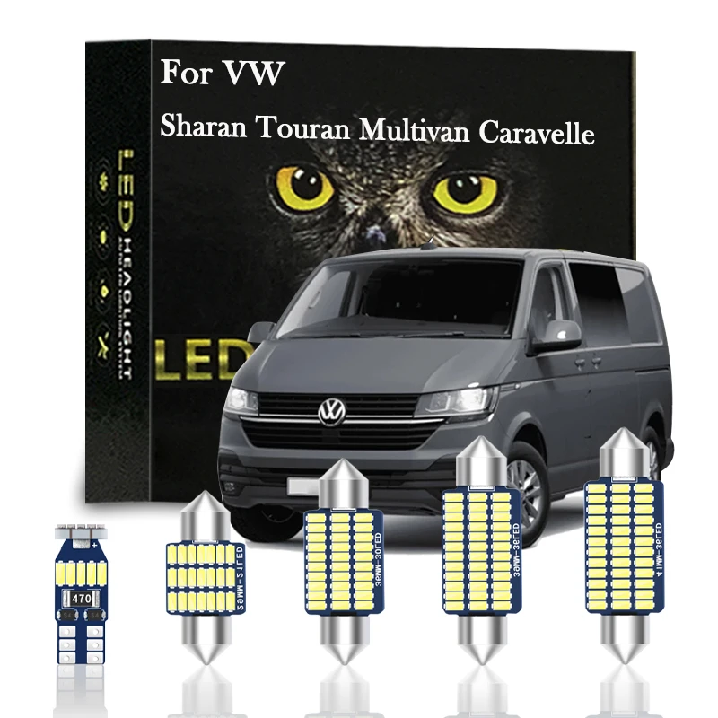 LED iç aydınlatma Volkswagen VW Caddy Sharan Touran Multivan Caravelle Taşıyıcı T4 T5 T6 Canbus Araba Aksesuarları