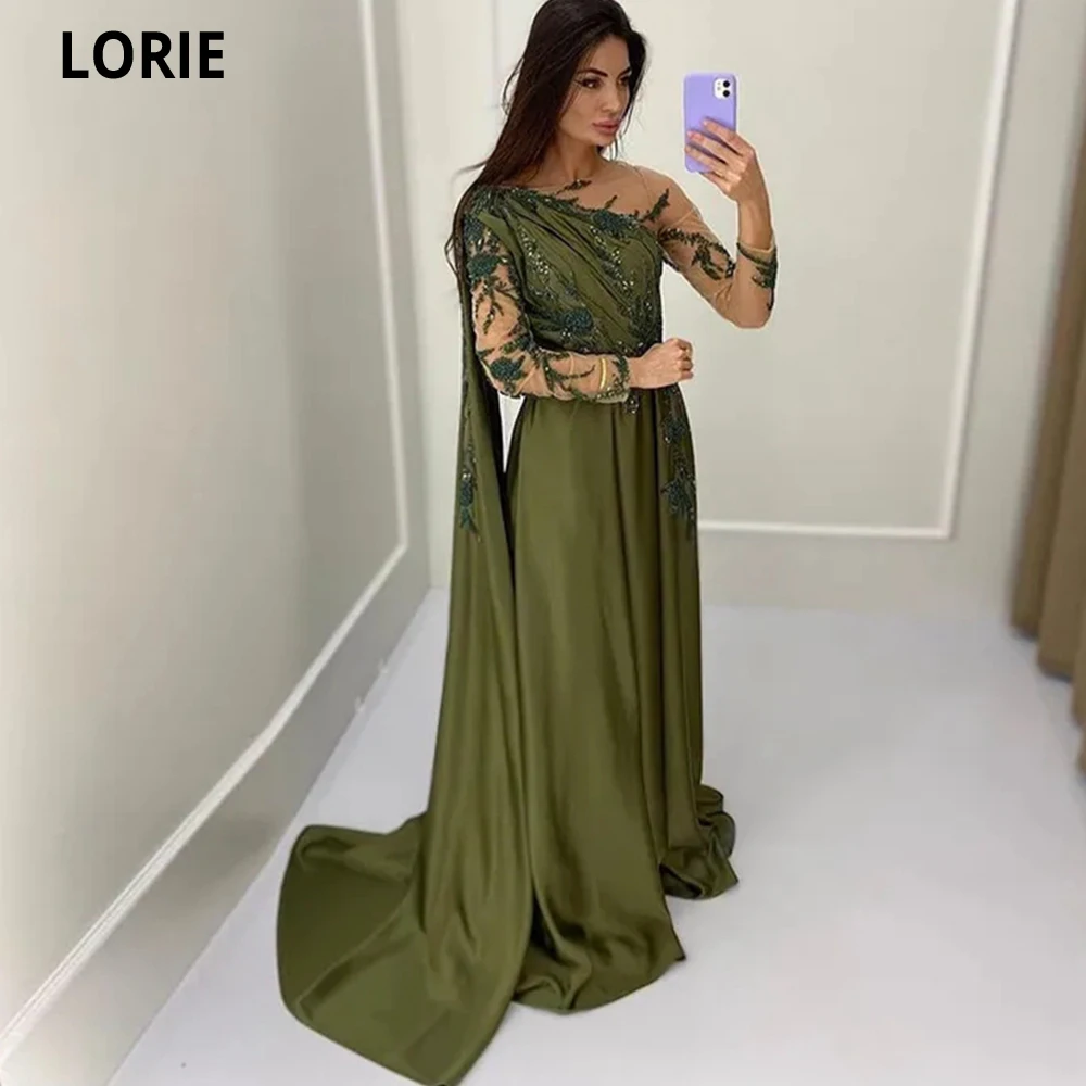 LORIE Plaj Akşam Elbise Fas Scoop Boyun Yüksek Kaliteli Süpürgelik Aplikler balo kıyafetleri 2022 Arapça kadın Parti Elbiseler
