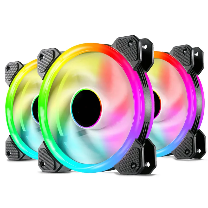 RGB Soğutma Fanı Bilgisayar Kasası radyatör fanı Ayarlanabilir RGB Yüksek Performanslı Sessiz 120mm Kasa Fanı PC вентильтор 120 мм rgb