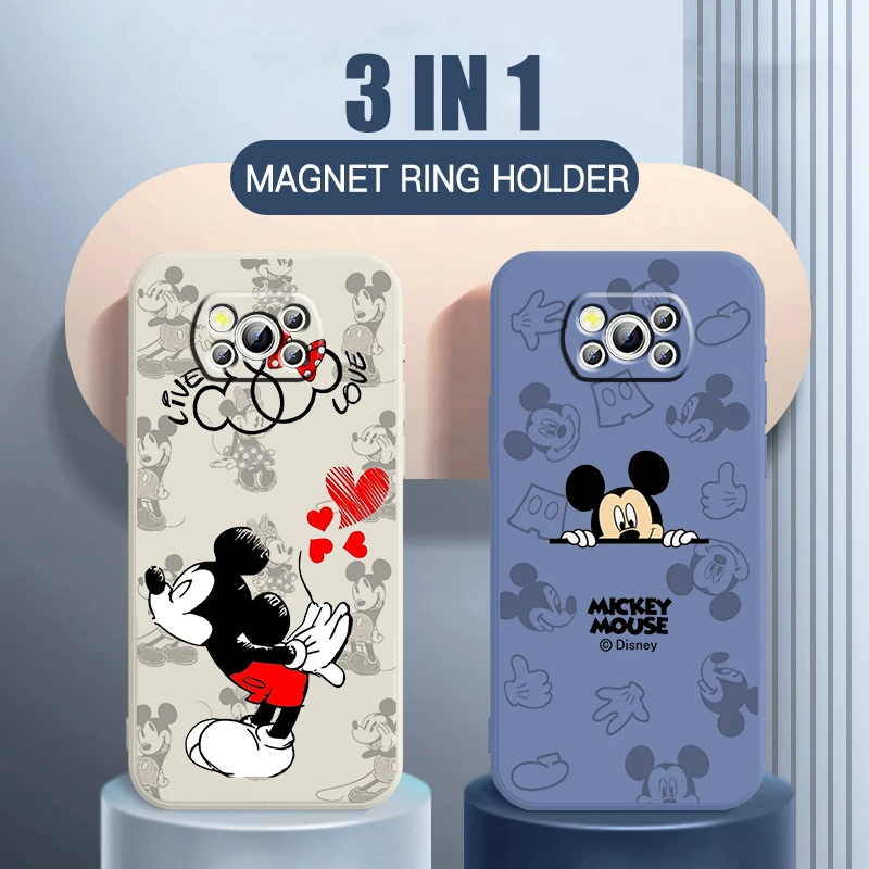 Mickey Minnie Disney Karikatür xiaomi için telefon kılıfı mi Poco X4 X3 C40 C3 M4 M3 F4 F3 GT Pro NFC 5G Yumuşak Kapak Sıvı Halat Funda