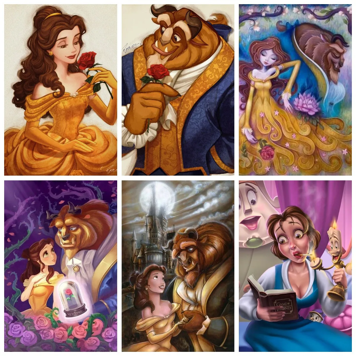 Disney Karikatür Güzellik Ve Beast Belle 5D Elmas Boyama Çapraz dikiş kitleri Nakış Tam Matkap Mozaik Ev Dekor Hediye
