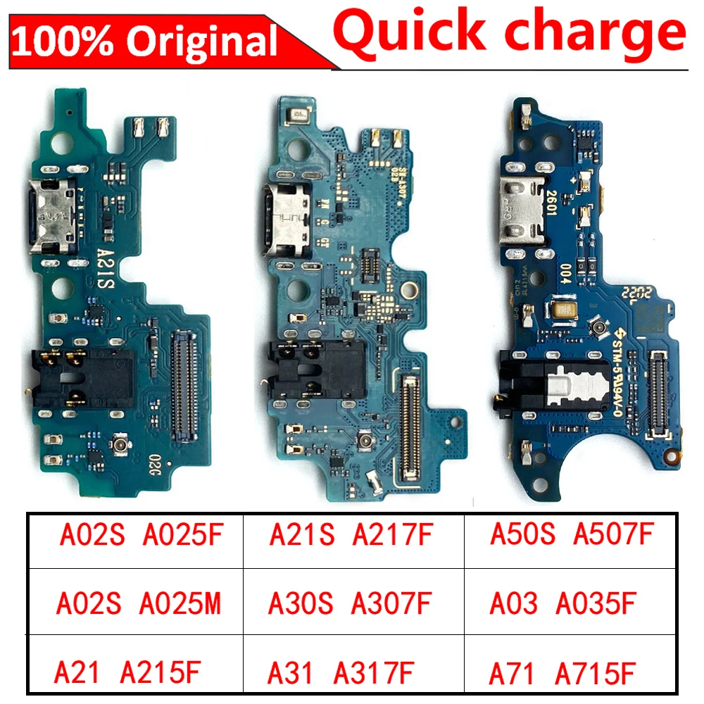 100 % Orijinal Samsung A03 A71 A51 A50S A31 A30S A21S A21 A02S A025F A025M USB Tamir Şarj fiş konnektörü Mikro Kurulu Flex