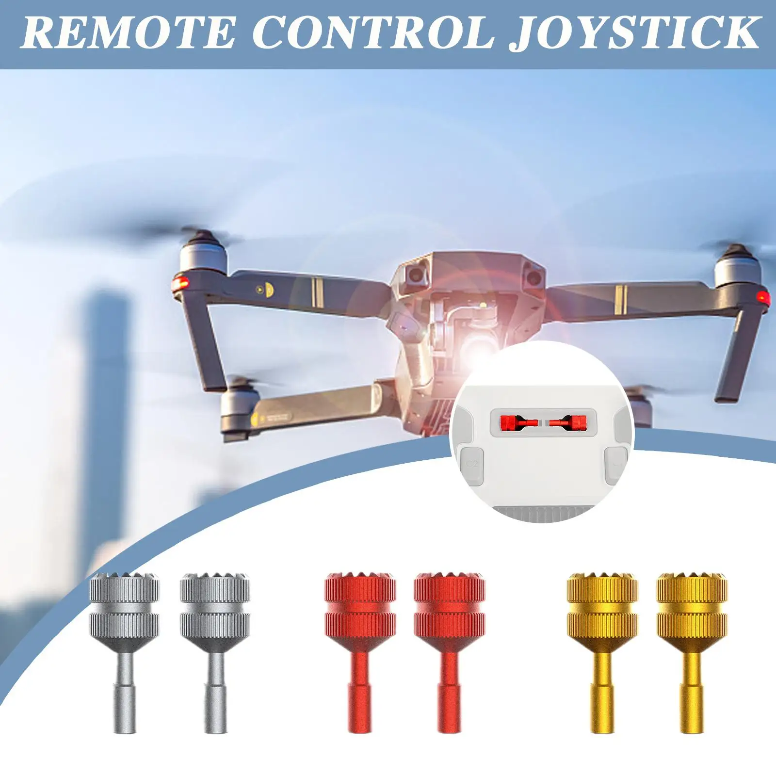 1 Çift Drone Kontrol Çubukları DJI MİNİ 3 PRO / JI RC CNC Alüminyum Alaşım Thumb Rocker Depolanabilir Joystick Drone Aksesuarları