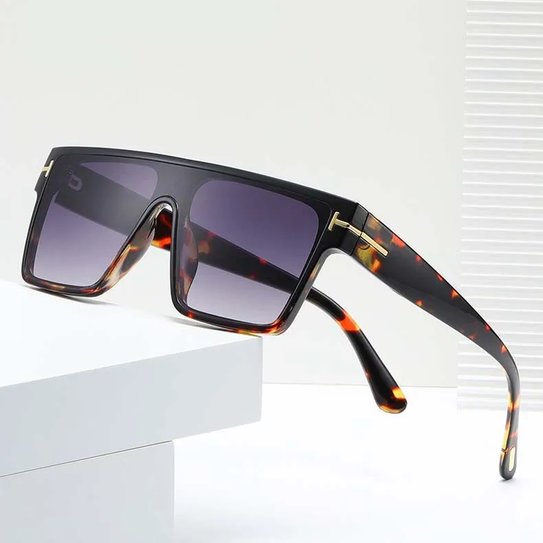 2022 Yeni Moda Tom Degrade Güneş Gözlüğü Erkekler Marka Tasarımcısı Retro SquareSiamese Güneş Gözlüğü Kadın Ins Popüler Vintage Gözlük UV 0