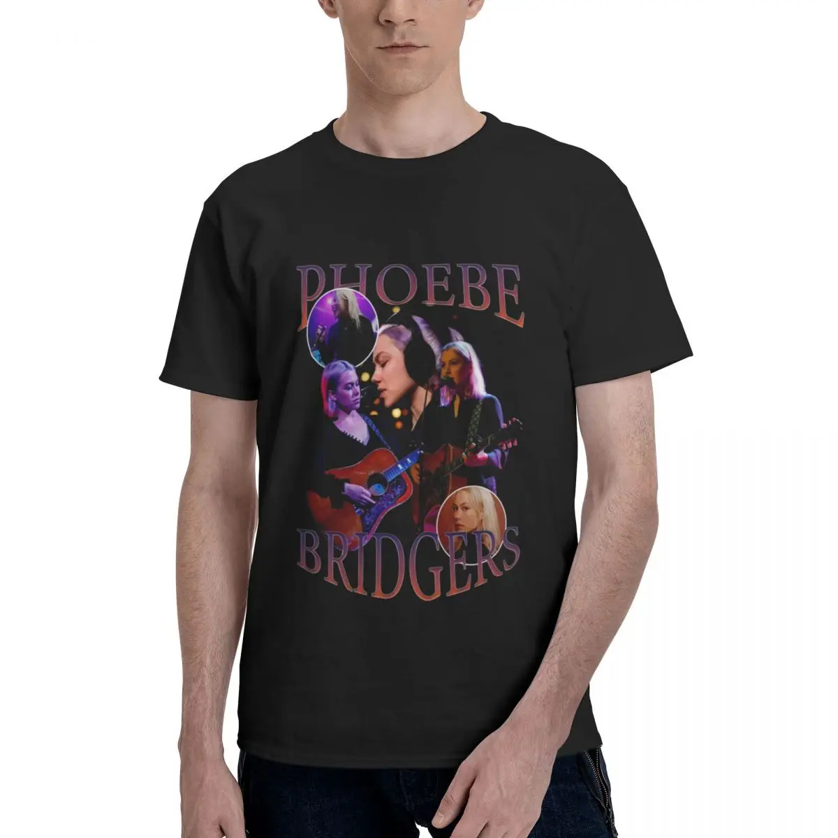 Phoebe Bridgers T Shirt müzik saygı Retro pamuklu tişört Baskı Kısa Kollu Plaj Tees Erkekler için Sevimli Büyük Boy 5XL 6XL Tops
