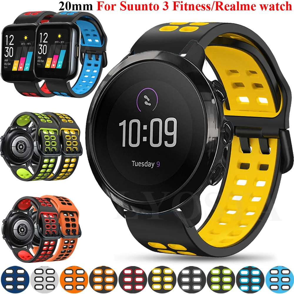 kordon akıllı saat 20MM Kayış Realme İçin İzle Smartwatch Silikon Watchband SUunto 3 Spor Bilezik Aksesuarları Kemer Correa
