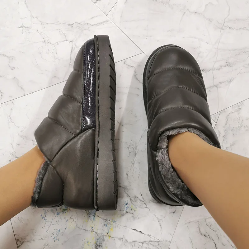 Yeni Kadın Dışında yarım çizmeler Sıcak Tutmak Kar Botları Kadın Su Geçirmez Kış Ayakkabı Kalın Pamuklu Kumaş Yumuşak Kadın Ayakkabı