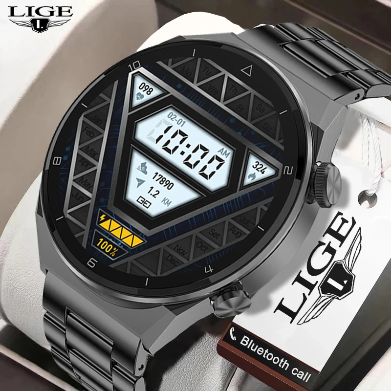 LIGE Özel Yüz İzle Erkekler İçin Yeni NFC akıllı saat Kablosuz Şarj Smartwatch 2022 Bluetooth Aramalar Saat Spor Bilezik Yeni 0