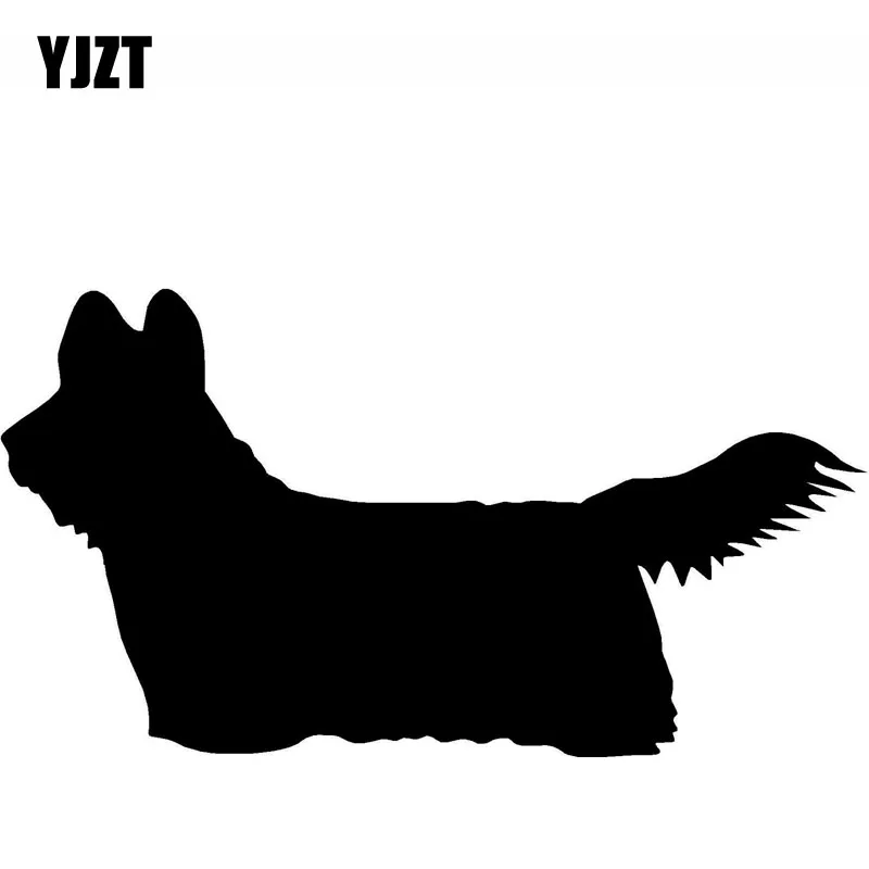 YJZT 14 CM*7.5 CM Sky Terrier Köpek Vinil Araba Sticker Çıkartmaları Siyah / Gümüş C10-00334