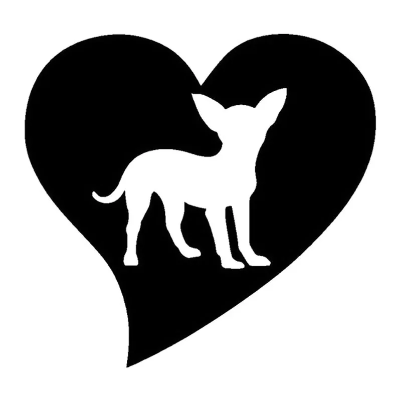 Fuzhen Butik Çıkartmaları Dış Aksesuarlar Sevimli Pet Chihuahua Aşk Araba Şekli dekorasyon çıkartması Pvc Kişilik Pencere Çıkartması