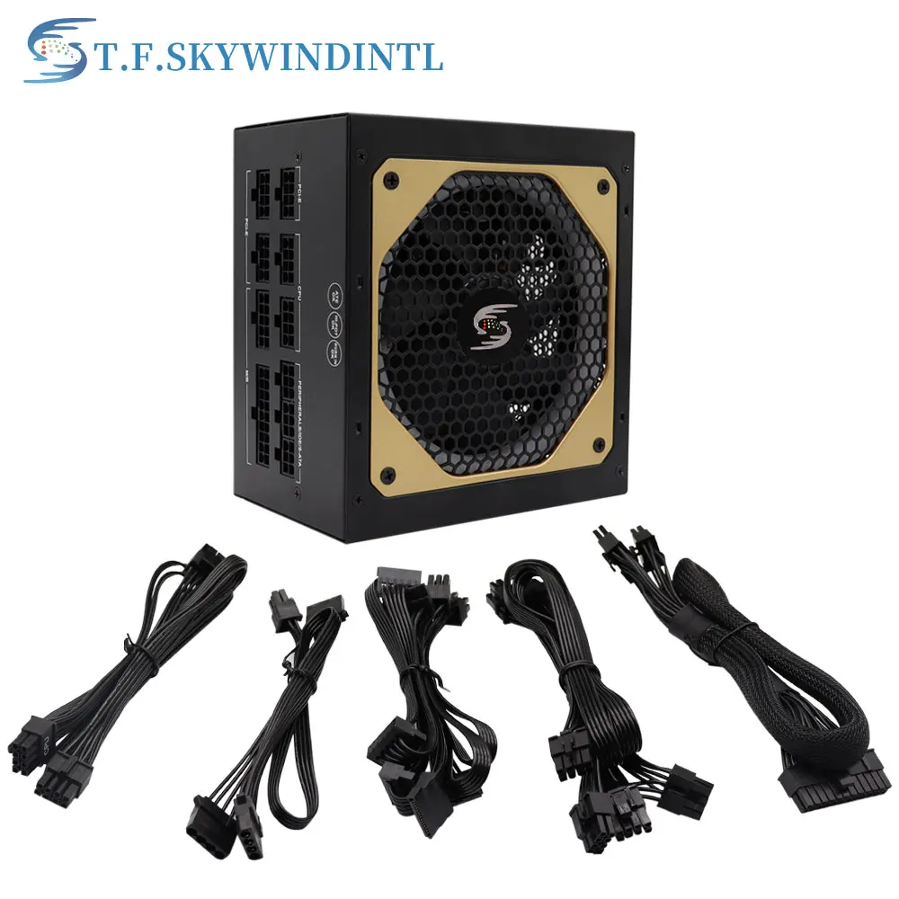 T. F. SKYWINDINTL 1000 watt Altın Güç Kaynağı 1000 W Tam Modüler ATX Bilgisayar PSU ATX Masaüstü Oyun Güç Kaynağı