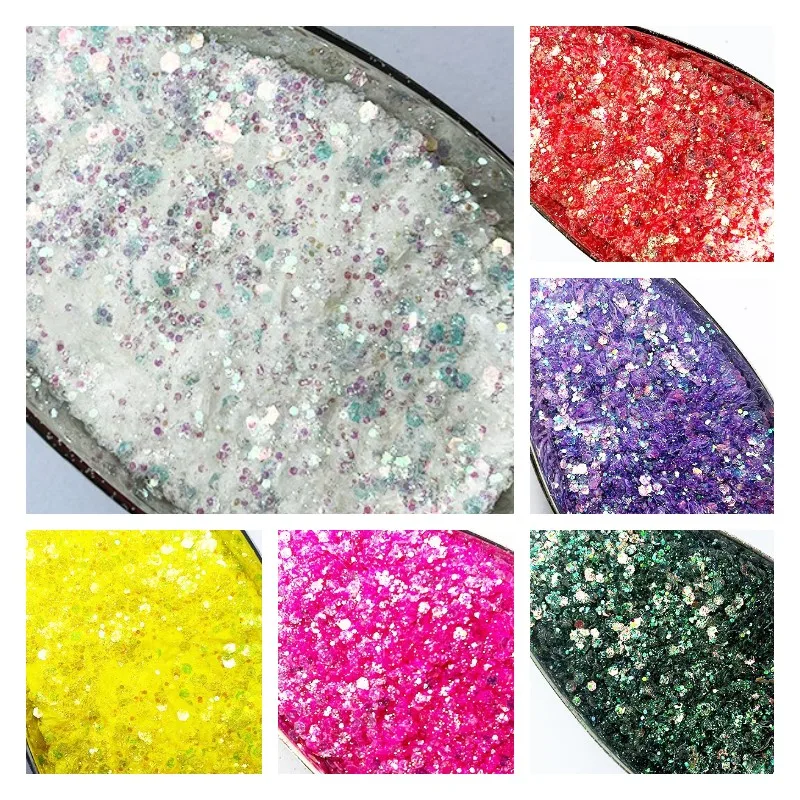 100g 500g Gökkuşağı Glitter El Sanatları Sanat Rüya Renk Toplu Karışık Boyutu Tırnak Göz Farı Tumbler Kupası Pigment Mor Pembe Kar Payetler