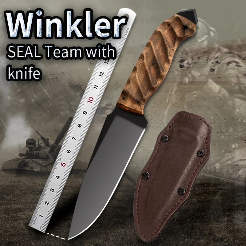 Sabit bıçak bıçak taş yıkama A2 bıçak ahşap saplı avcılık kamp survival taktik düz bıçak açık bıçak EDC aracı