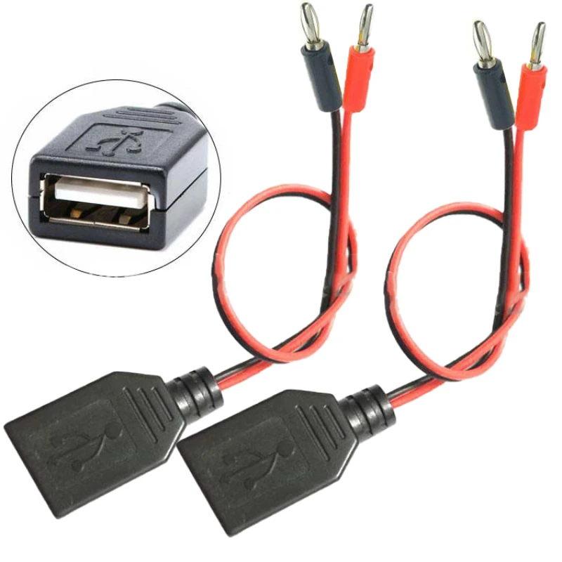 1 ADET USB Dişi 4MM Muz Fiş Testi Kurşun Bir Dişi şarj kablosu USB Soket Muz Fiş Bağlantısı İletken Tel