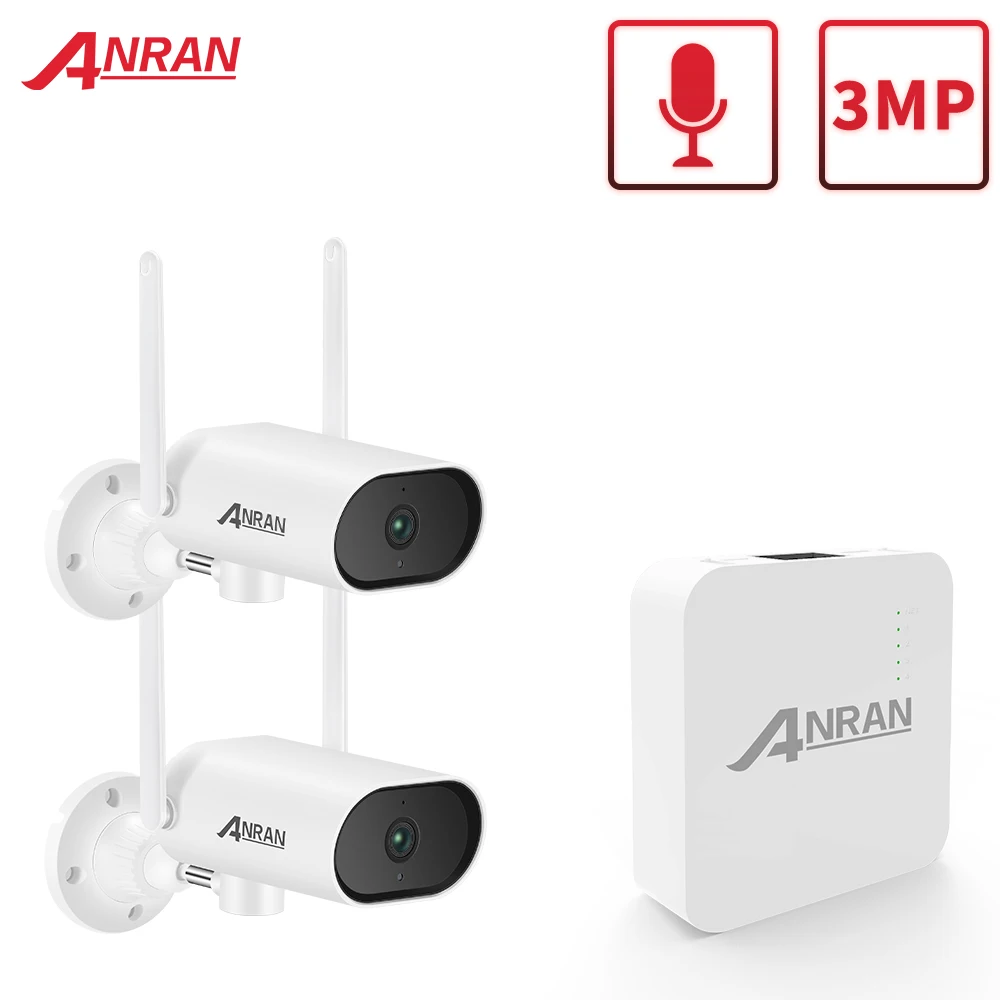 ANRAN 3MP Pan & Tilt Gözetim Kamera Sistemi CCTV Video Kamera Kiti Wifi Mini NVR Açık Kablosuz Güvenlik Kamera Seti