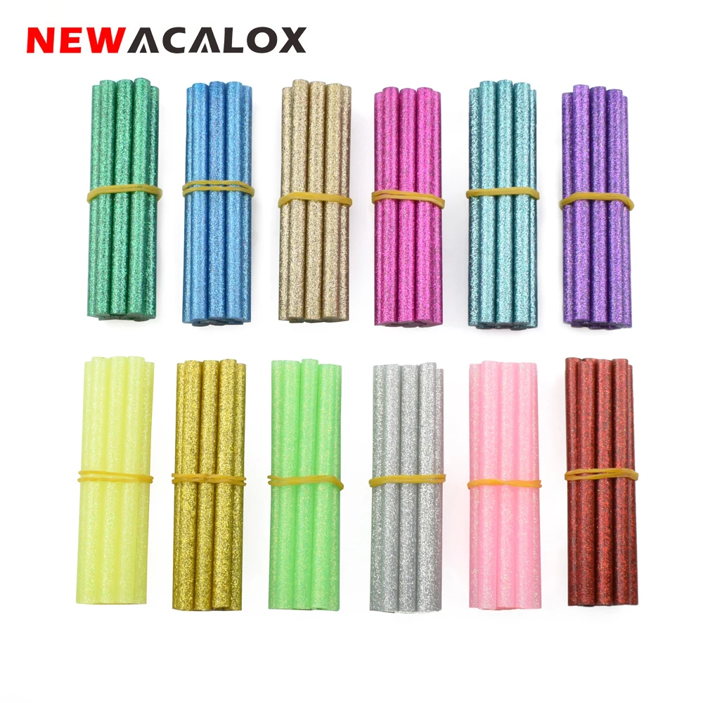 NEWACALOX 120 adet/grup Renkli Sıcak Tutkal Çubukları 7mm Tutkal Tabancası İçin Yüksek Viskoziteli Yapıştırıcı Onarım Aracı DIY Sanat Zanaat El Aracı