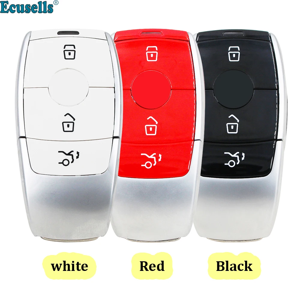 3 Düğme Akıllı Prox uzaktan anahtar kovanı için Benz için Mercedes için C200L E300L S320 S350 s450l s500l amg GLC Kırmızı / Siyah / Beyaz