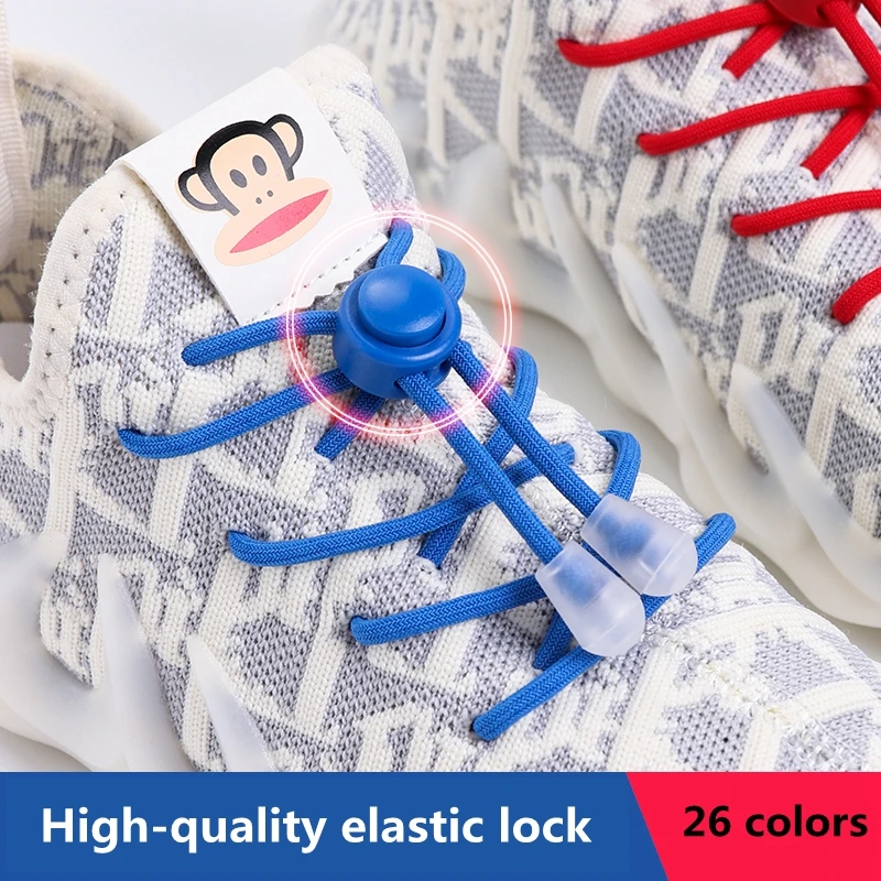 Elastik danteller Sneakers Yuvarlak Kilit Ayakabı bağları olmadan Çocuklar Yetişkin Hızlı Ayakkabı bağcıkları lastik bantlar Ayakkabı Bağı Ayakkabı aksesuarları