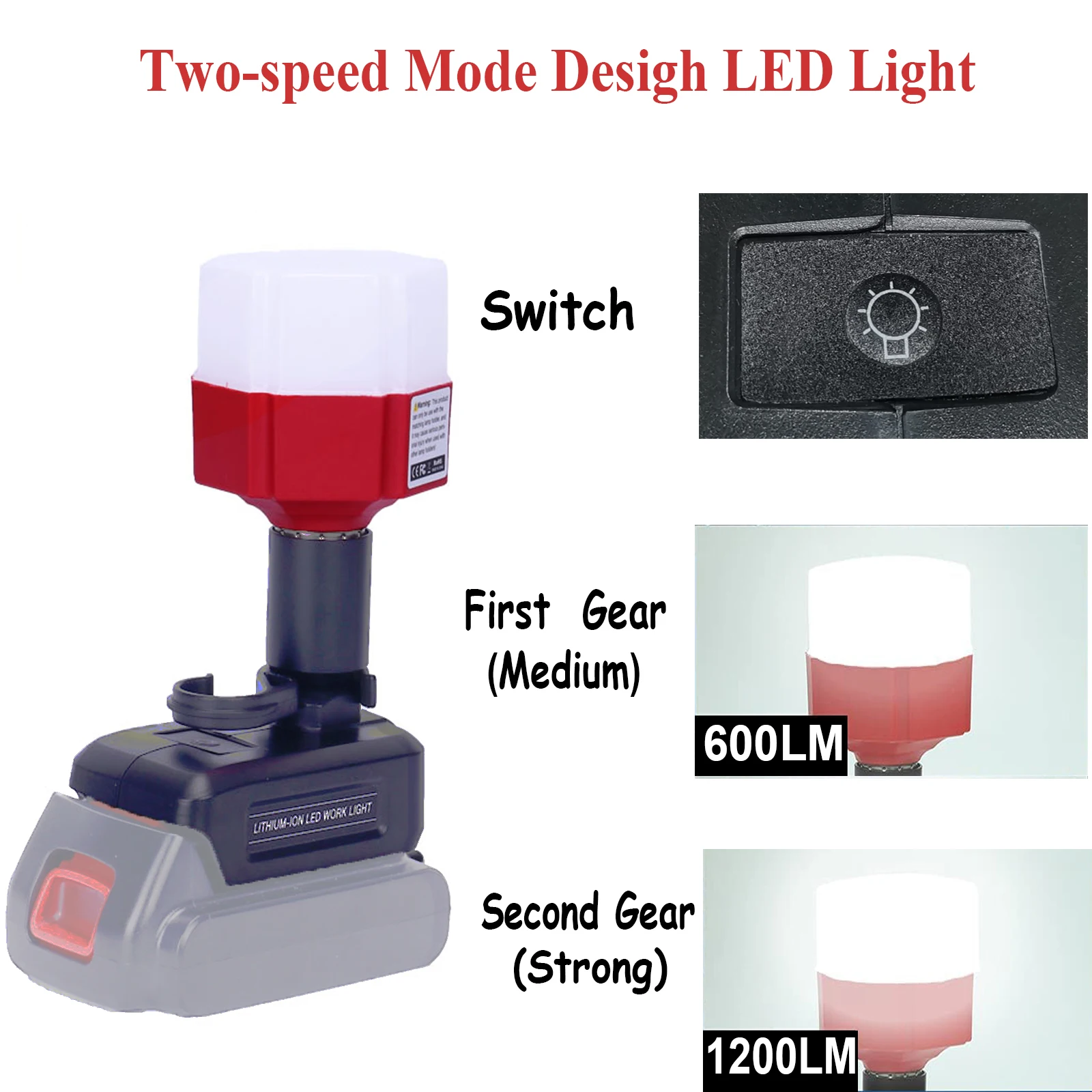 12W E27 Masaüstü ışık Siyah&Decker için 18V LB20 LCS120 BL2018 lityum pil taşınabilir uygun lamba kapalı çalışma açık kamp