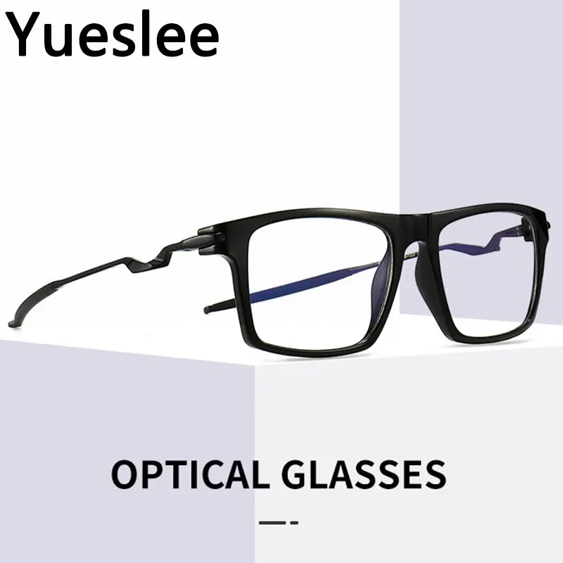 49750 Plastik Titanyum Anti mavi ışık Retro Kare Gözlük Çerçeve Erkekler Kadınlar Optik Moda Bilgisayar Gözlükleri
